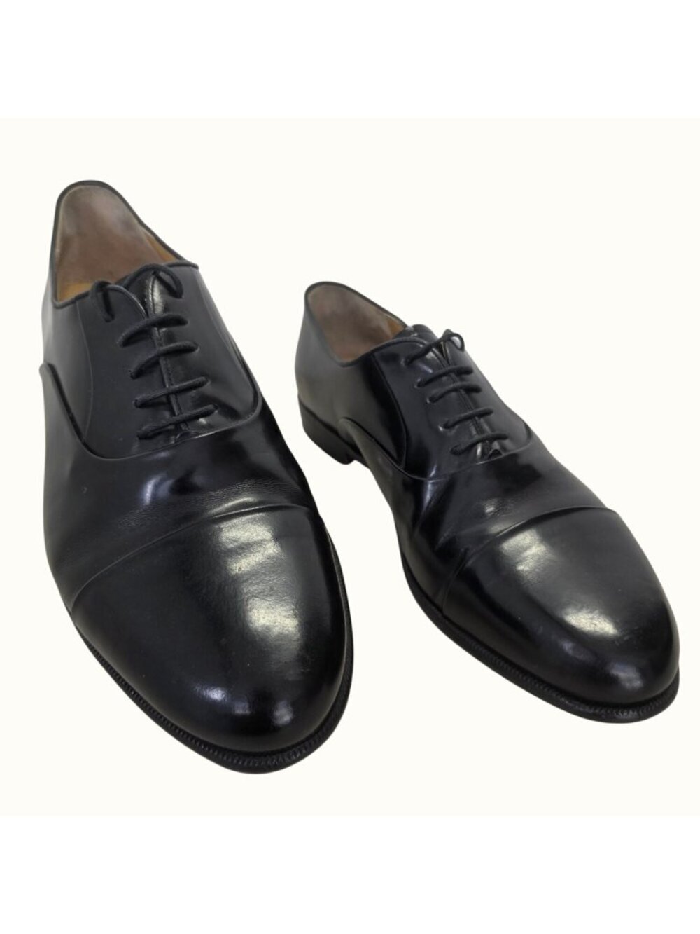 Nordstrom Mens Black Leather Oxford Shoes Size 13W Handmade in Italy Y2K